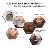 Beard Care Growth Kit, Beard Oil+ Beard Balm+ Beard Comb+ Beard Brush, Perfect Gift for Men