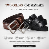 Men's Classic Elegant Buckle Leather Belt - Brown n Black