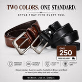 Men's Classic Elegant Buckle Leather Belt - Brown n Black