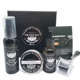 Beard Care Growth Kit, Beard Oil+ Beard Balm+ Beard Comb+ Beard Brush +Beard Roller, Perfect Gift for Men